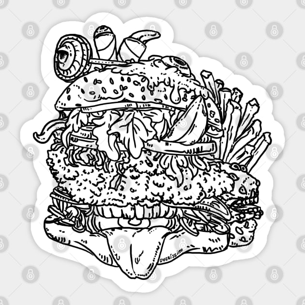 Zomburger - Inktober 19-25 Sticker by DVerissimo